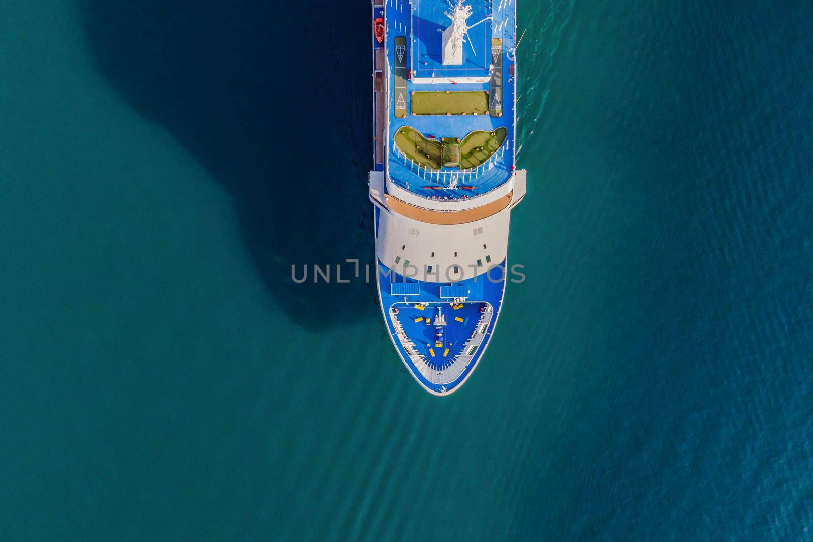 Luxury passenger liner in the bay of Kotor with travel returning after the Covid 19 pandemic.