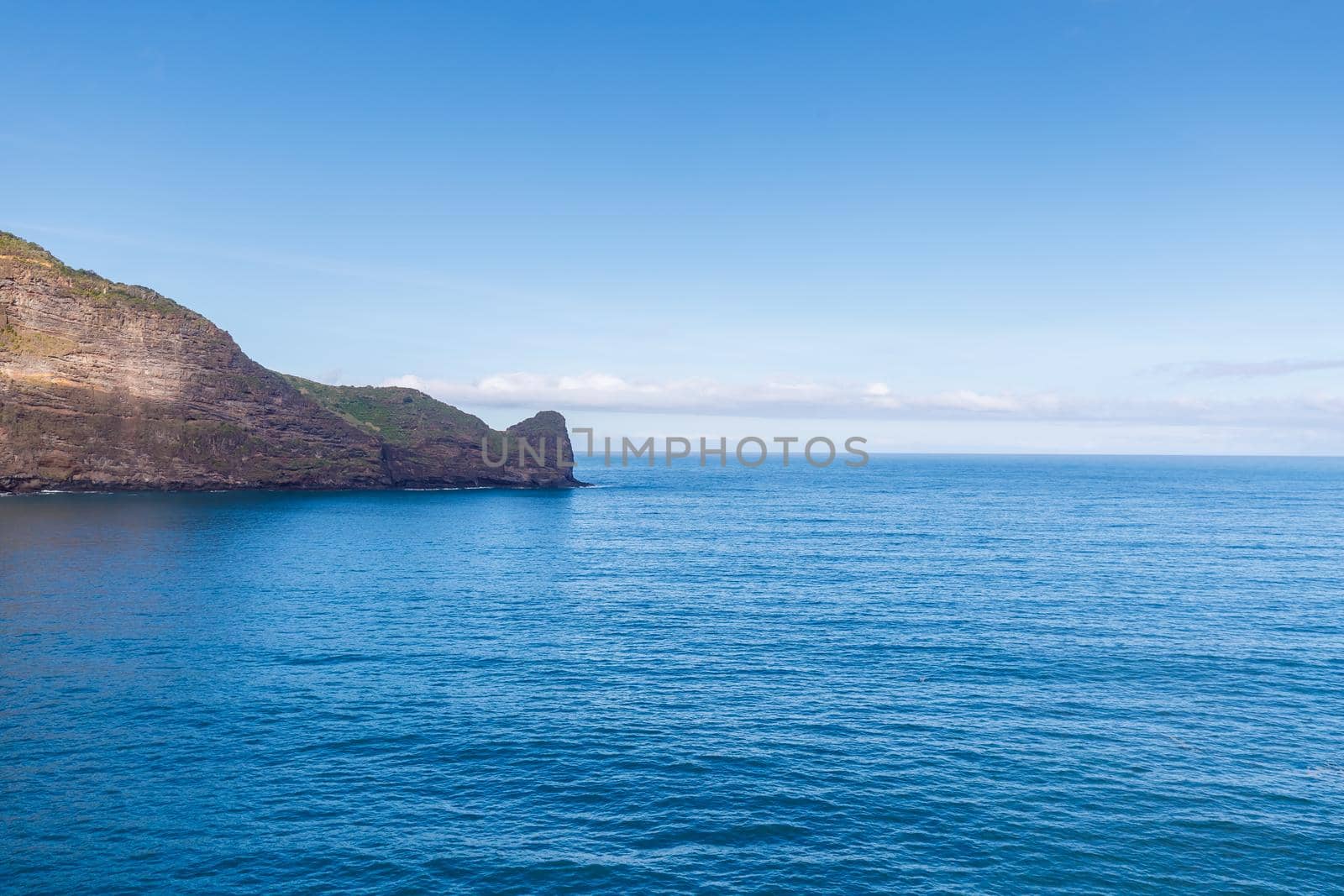 view from the crane viewpoint on the Guindaste mirador on the island of Madeira on a winter day