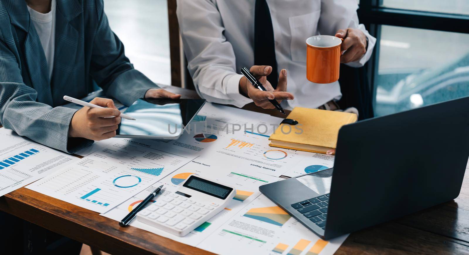 Business Consulting meeting working and brainstorming new business project finance investment, planning,strategy,new business development,working with new startup project in office.