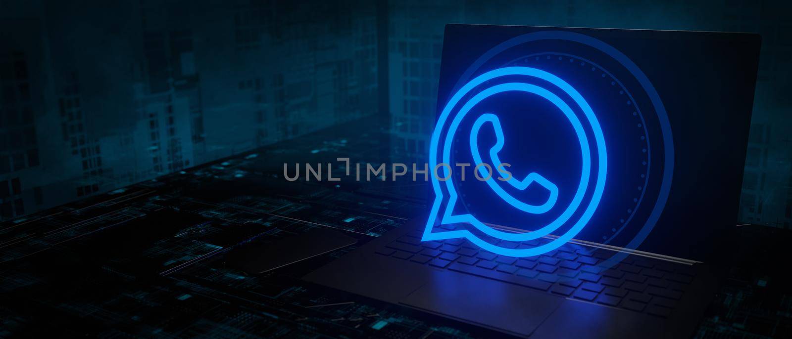 Contact Us banner icon copyspace background 3D render by yay_lmrb