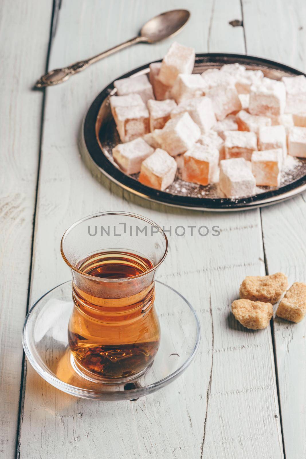 Tea with turkish delight Rahat Lokum by Seva_blsv