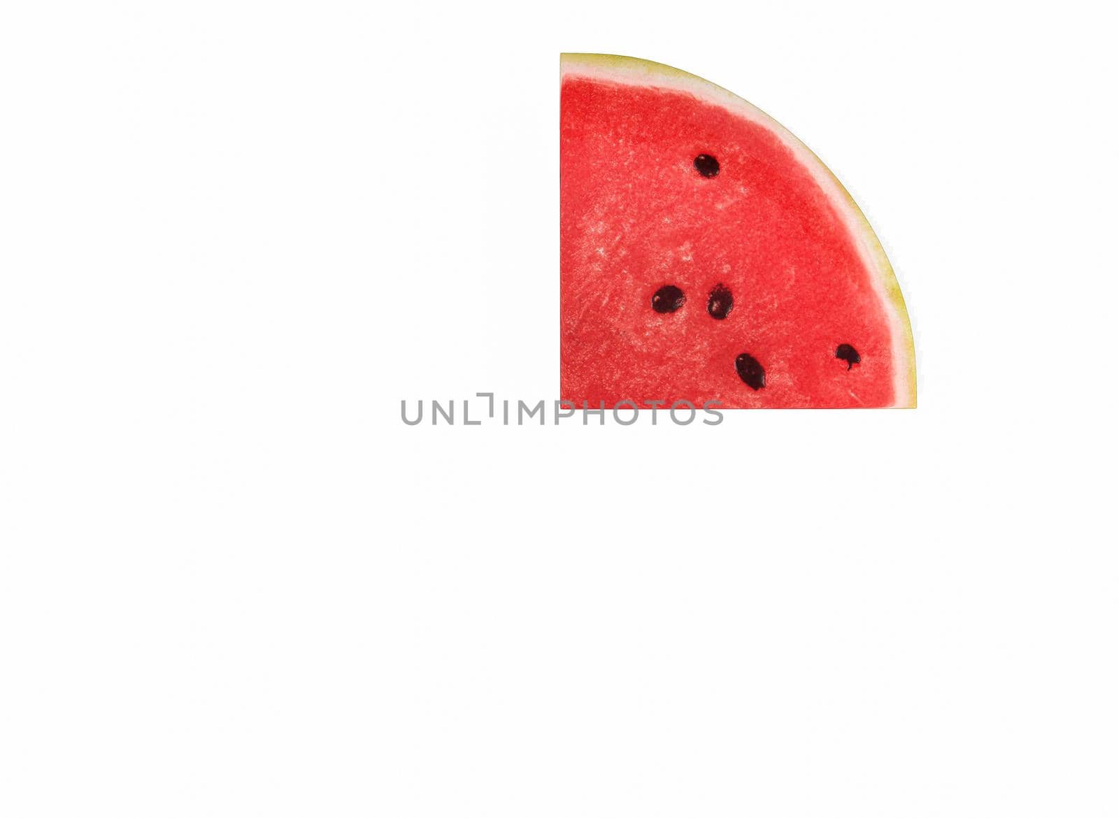 watermelon quarters on a white background 3d-rendering.