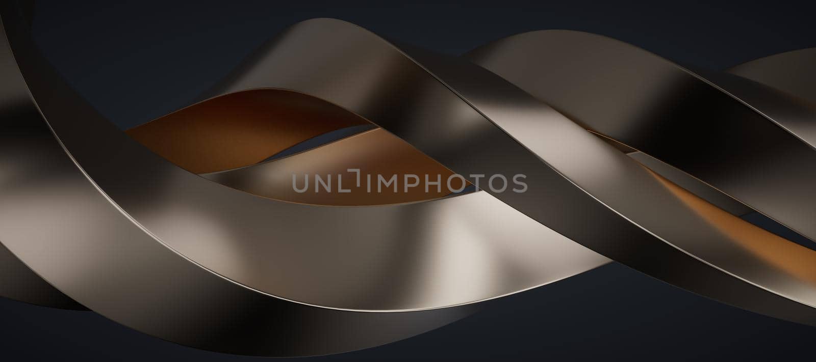 Metallic curve geometry background, 3d rendering. by vinkfan