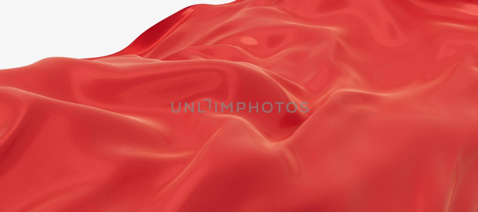 Flowing red wave cloth, 3d rendering. Computer digital drawing.