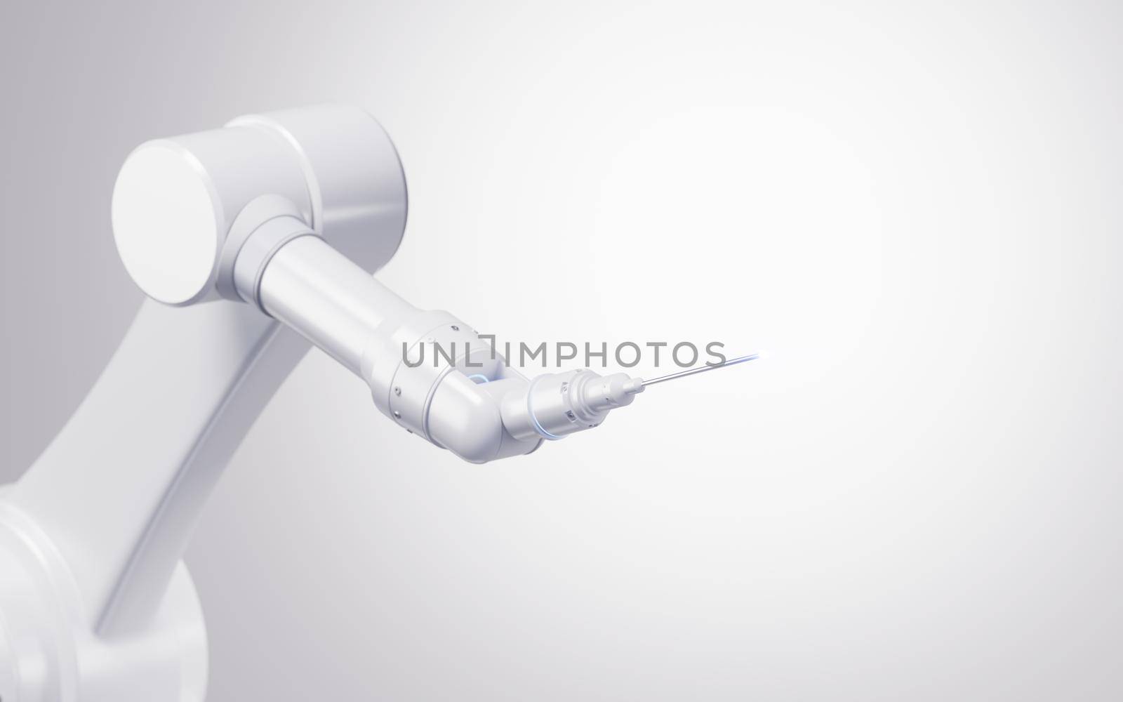 Mechanical arm with white background, 3d rendering. by vinkfan