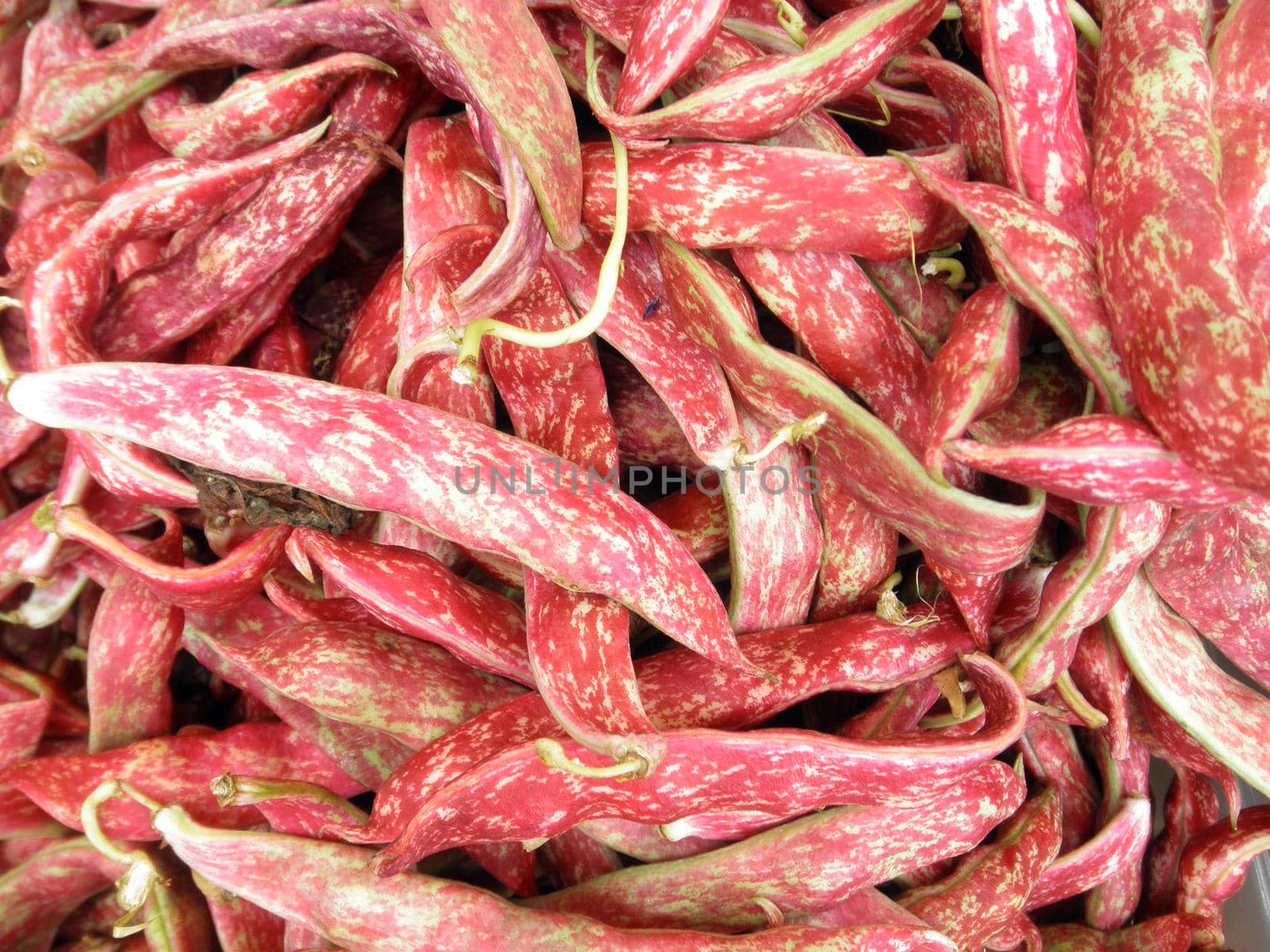 Fresh Red Beans Background at Farmers Market.