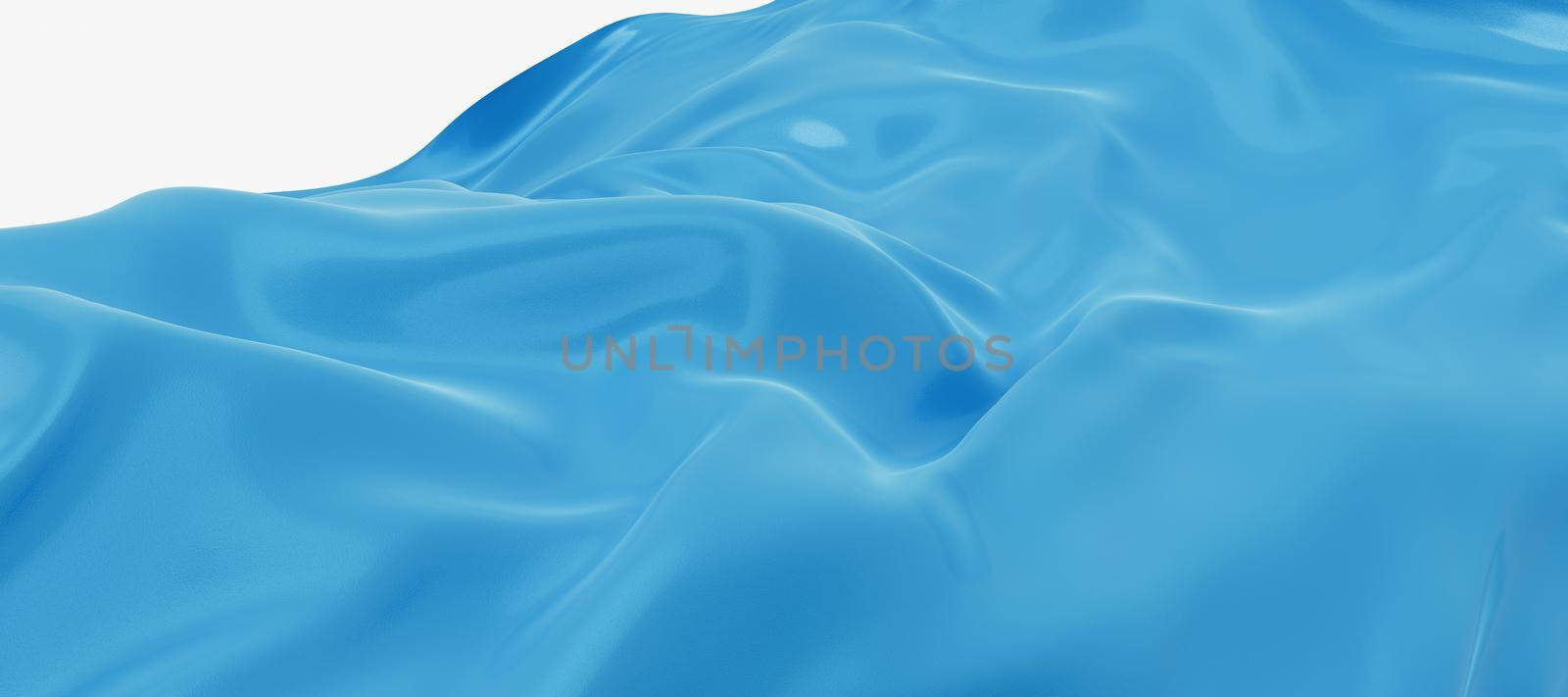 Flowing blue wave cloth, 3d rendering. by vinkfan