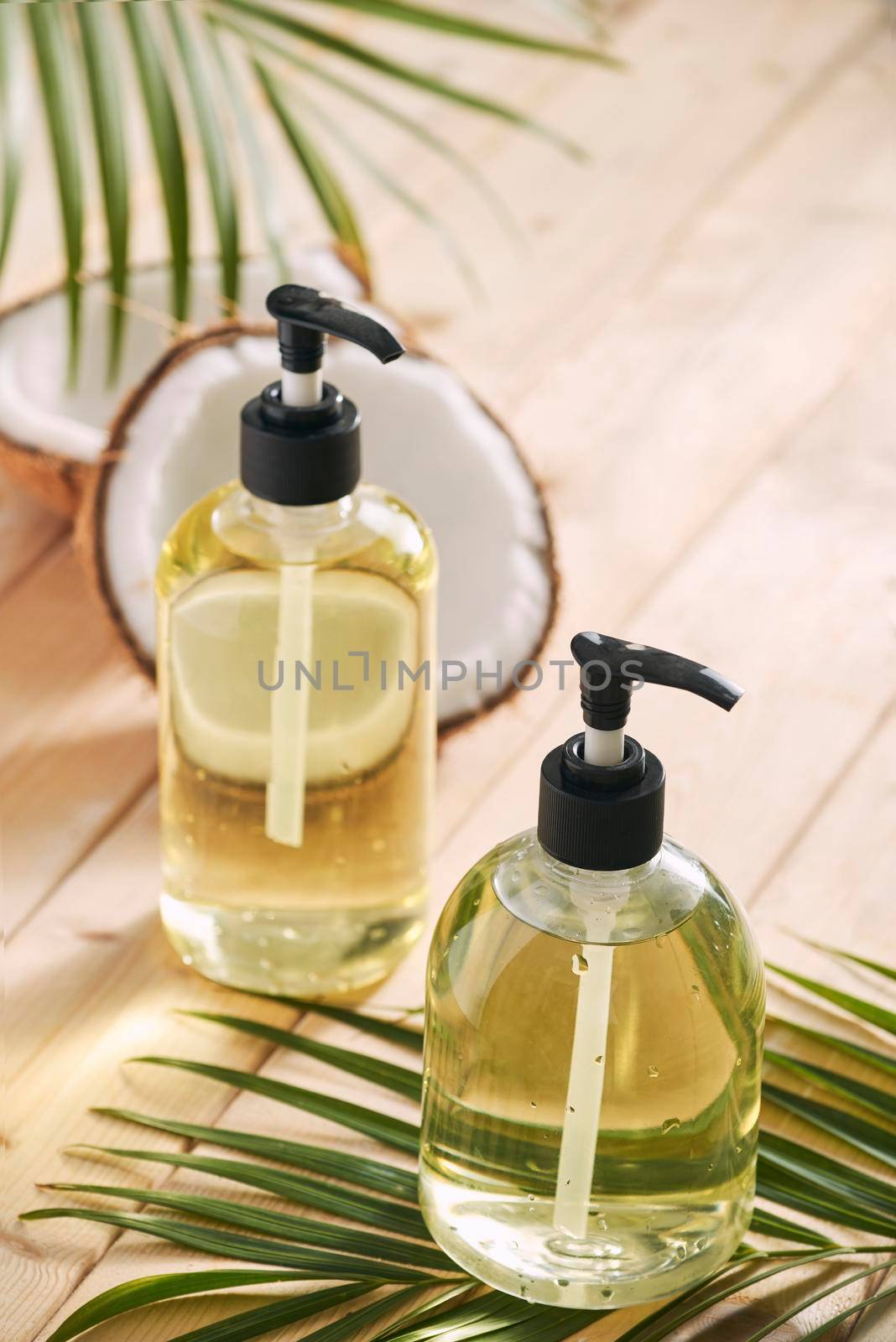 Homemade cosmetics coconut oil and lemon acid. Homemade soap and shampoo. Organic cosmetics. Eco friendly and organic. Beauty procedure. Spa and wellness