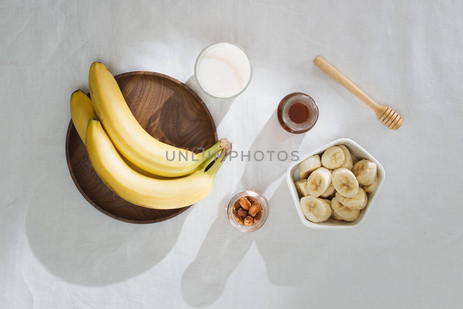 a sliced banana in a bowl  by makidotvn
