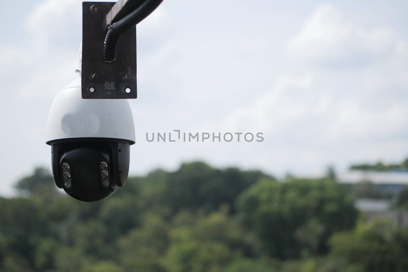 CCTV security camera operating outdoor ,