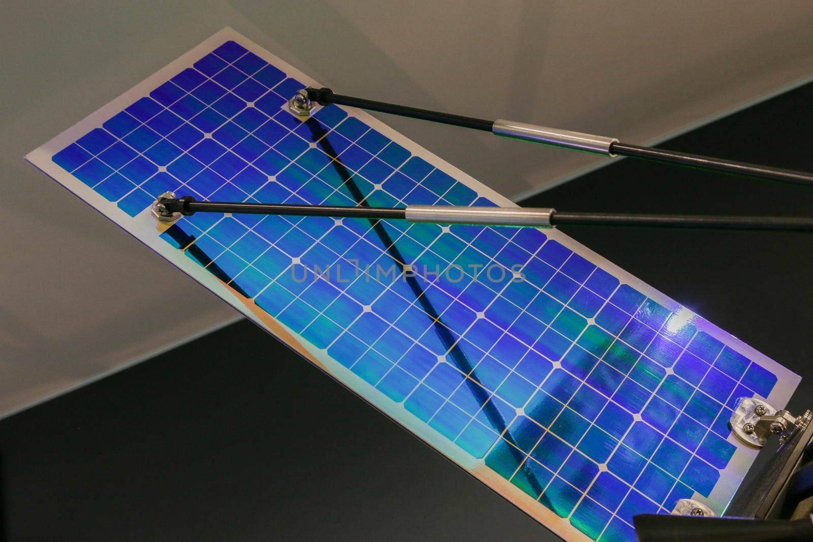 Photovoltaic solar panel - alternative electricity source. the solar battery is blue.