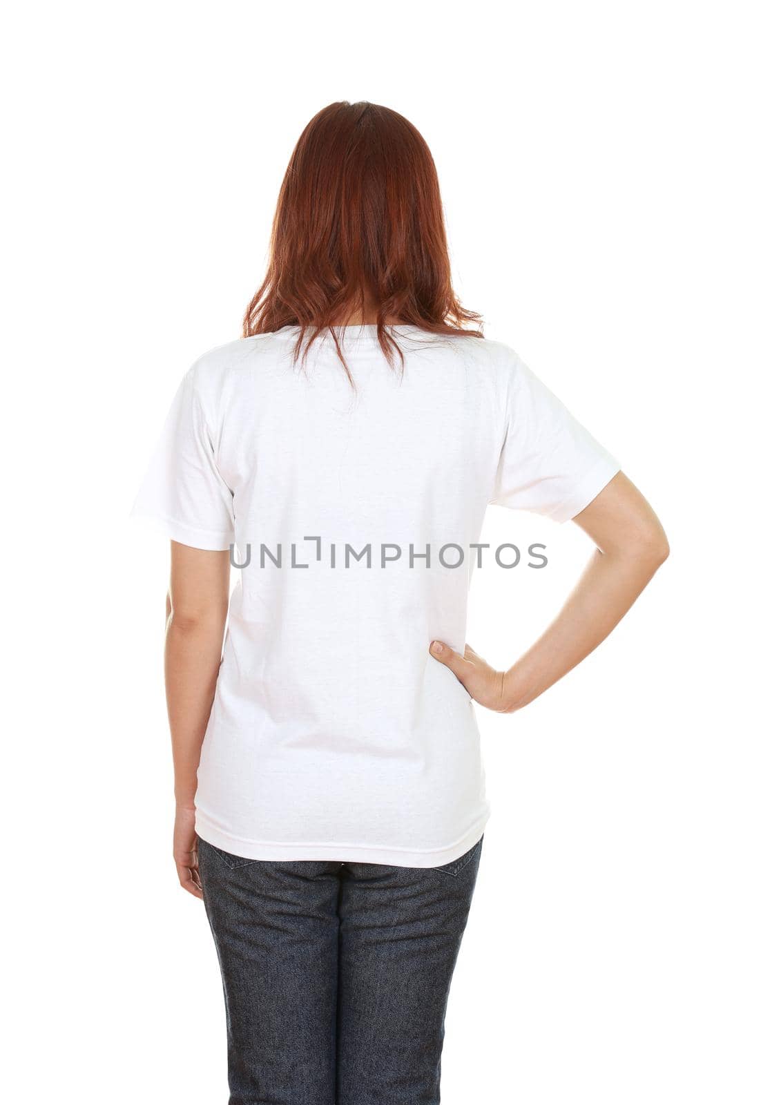 female with blank t-shirt (back side) by geargodz