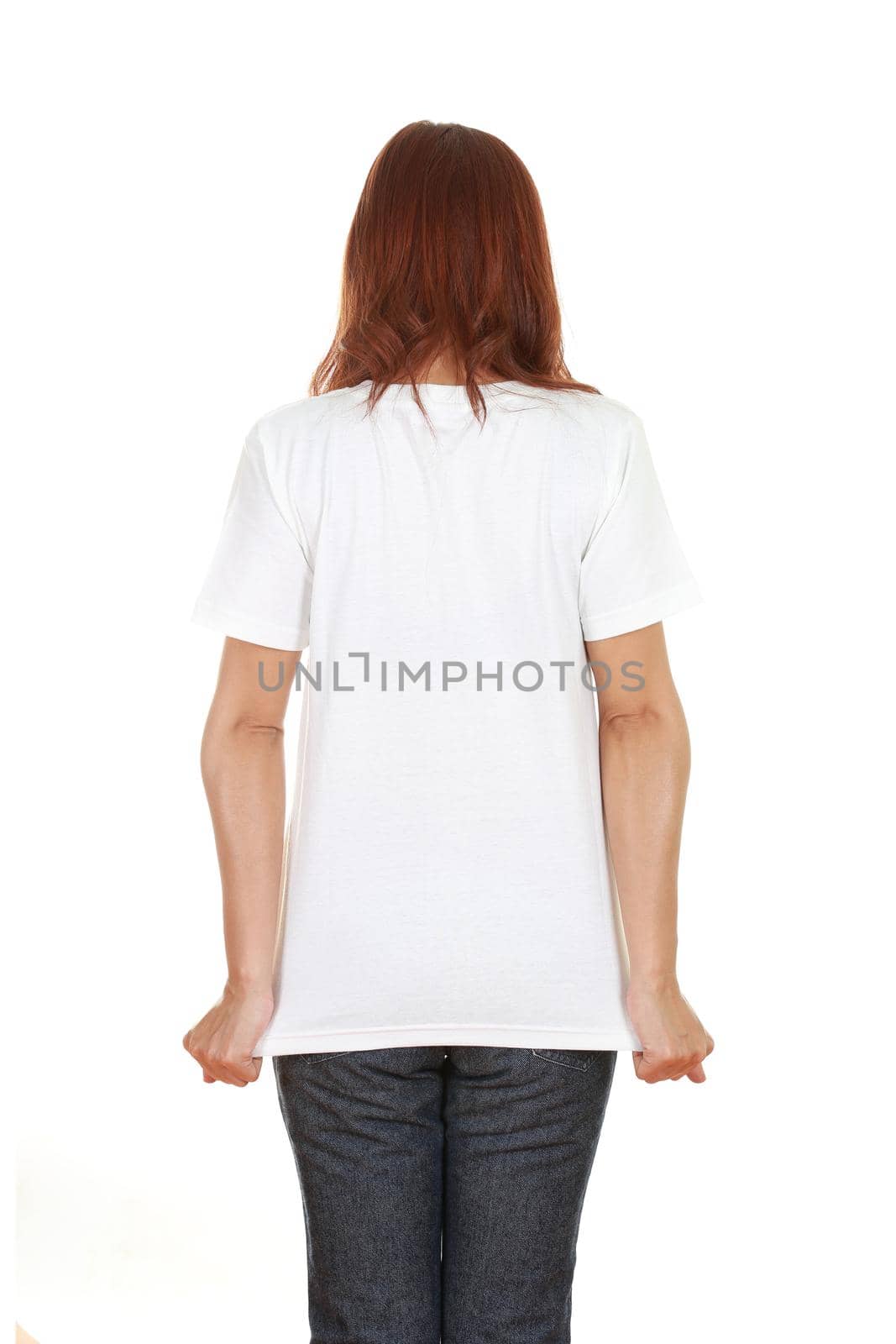 female with blank t-shirt (back side) by geargodz