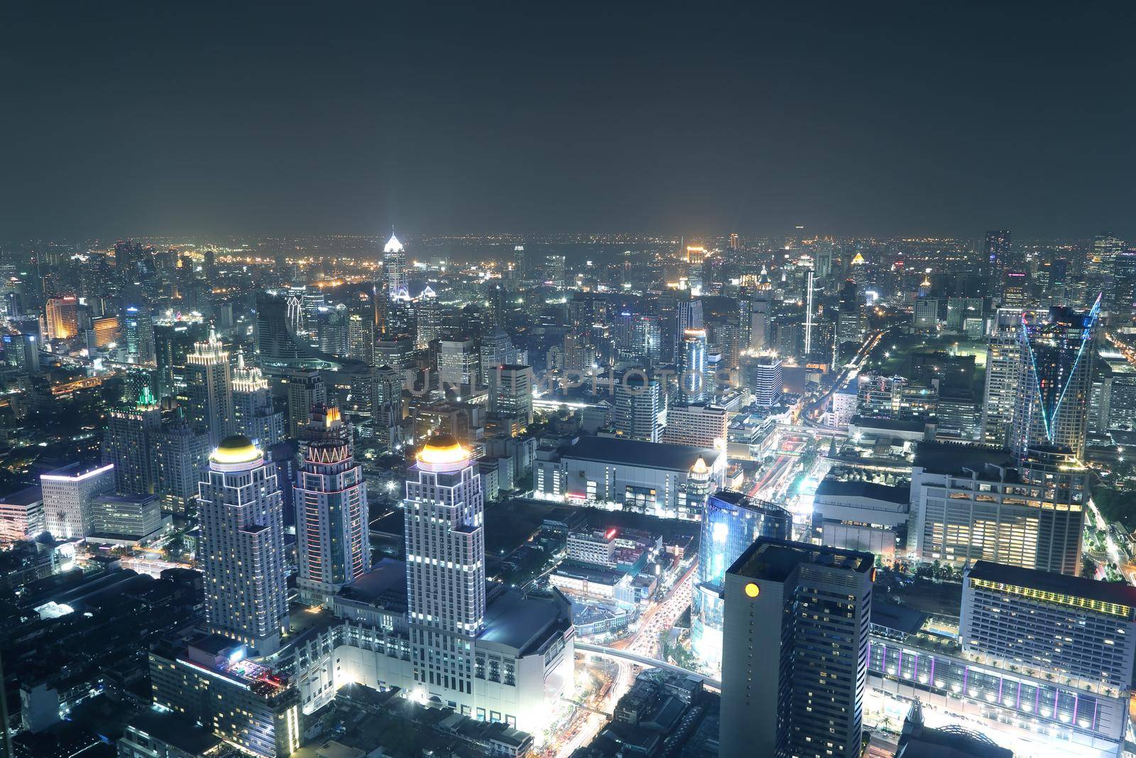 Bangkok city top view at night by geargodz