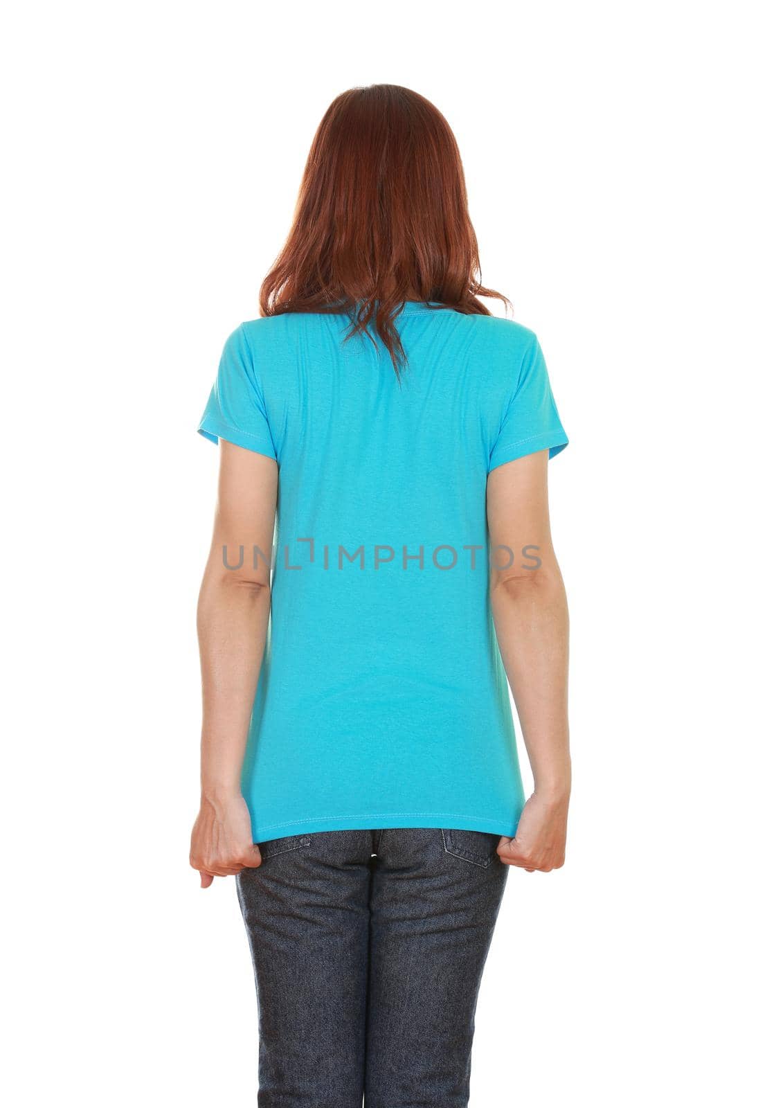 female with blank t-shirt (back side)  by geargodz