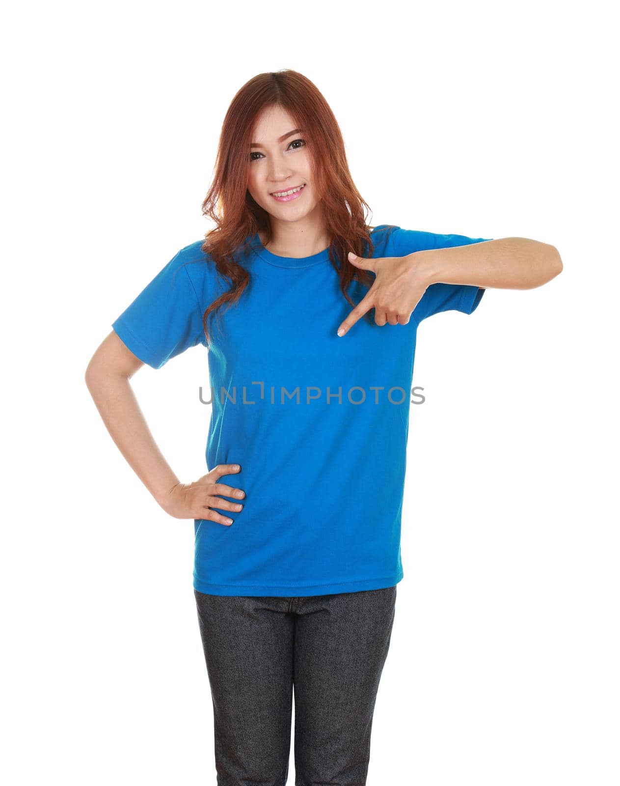 young beautiful female with blank t-shirt  by geargodz