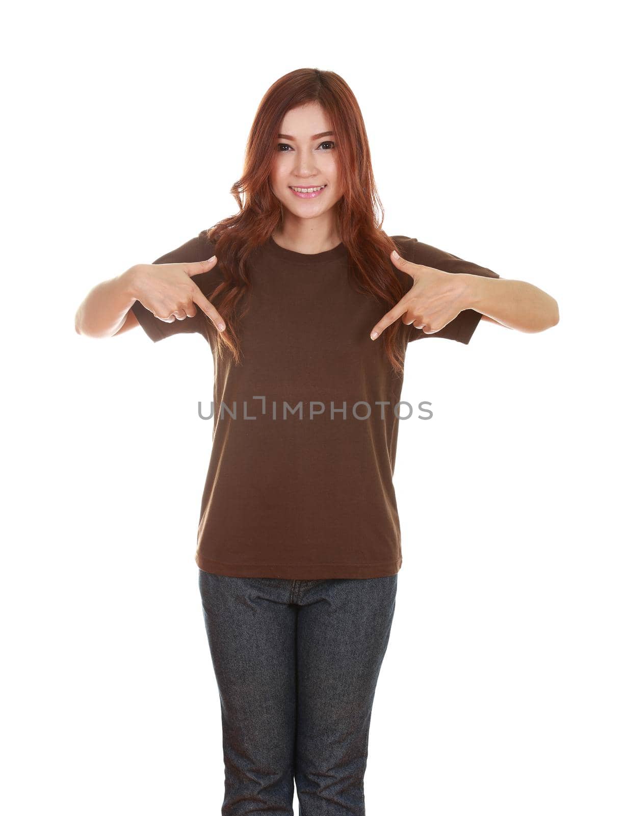 young beautiful female with blank t-shirt  by geargodz