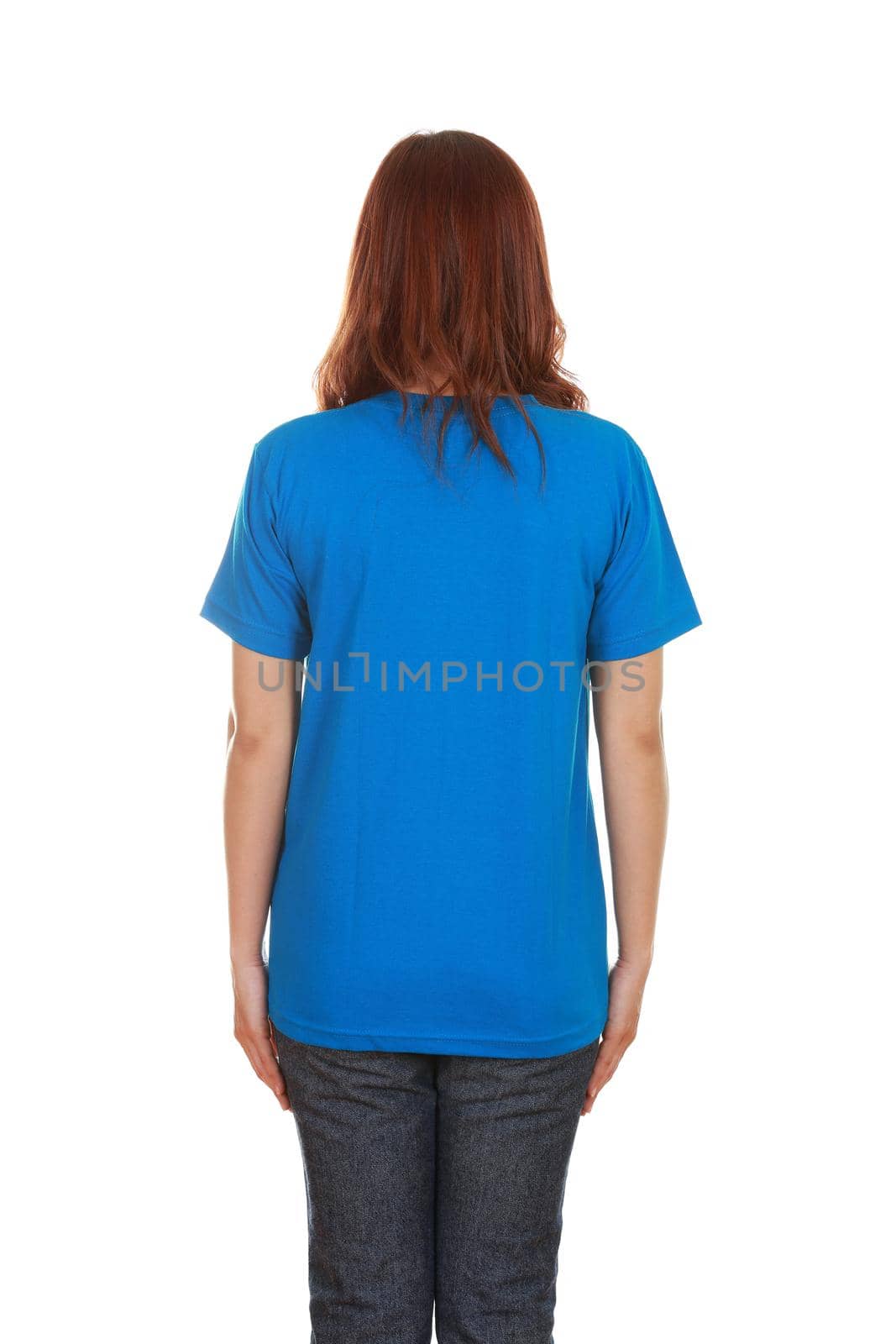 female with blank t-shirt (back side) by geargodz