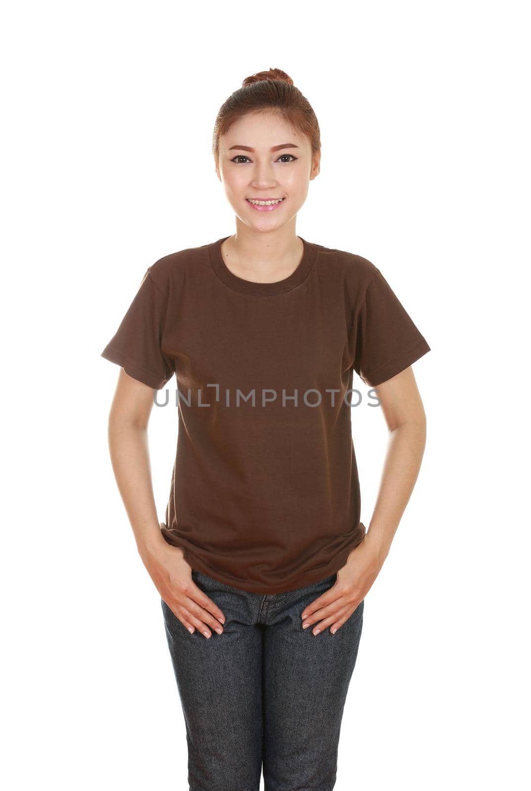 young beautiful female with blank t-shirt  by geargodz