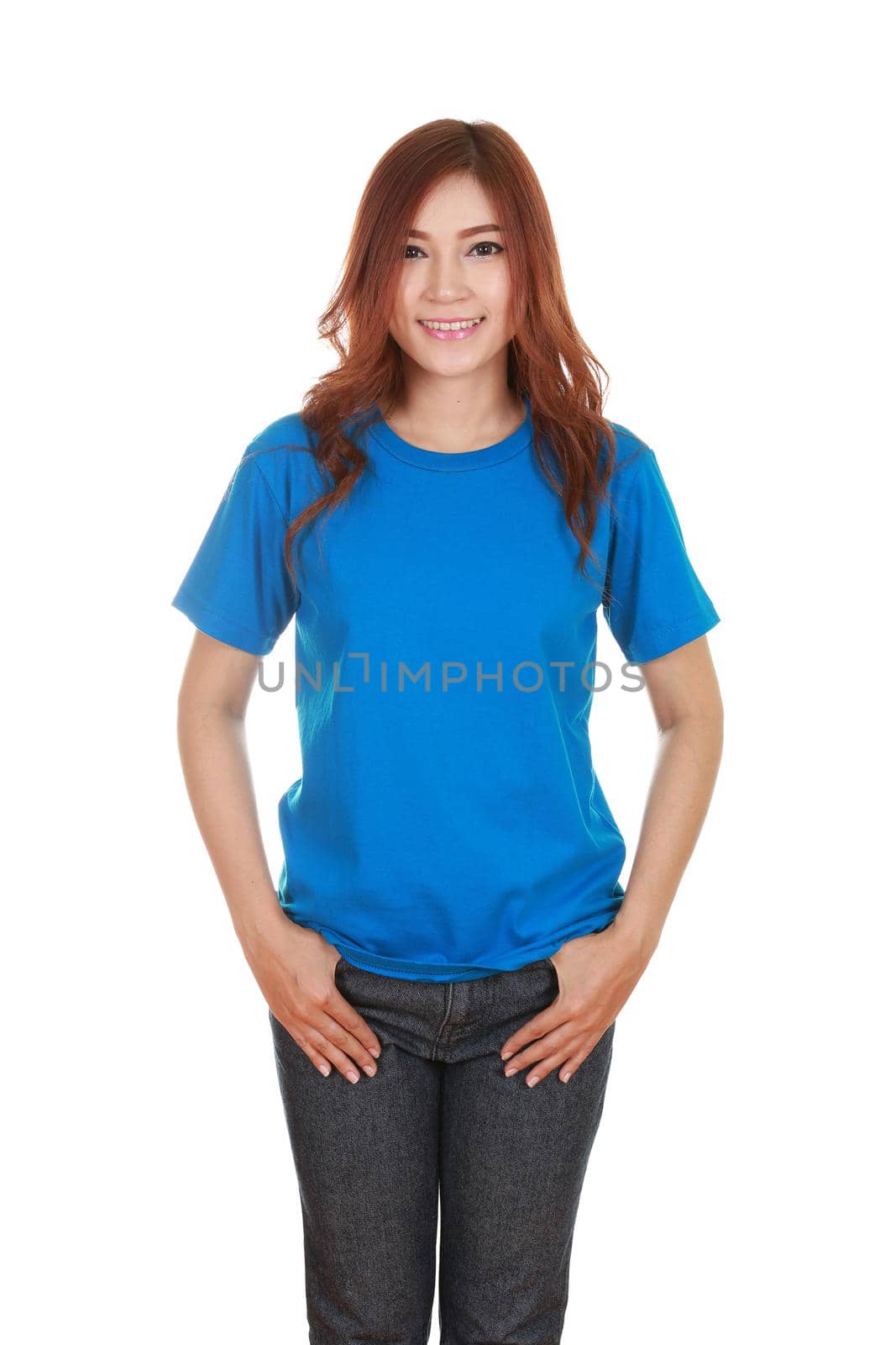 young beautiful female with blank t-shirt  by geargodz