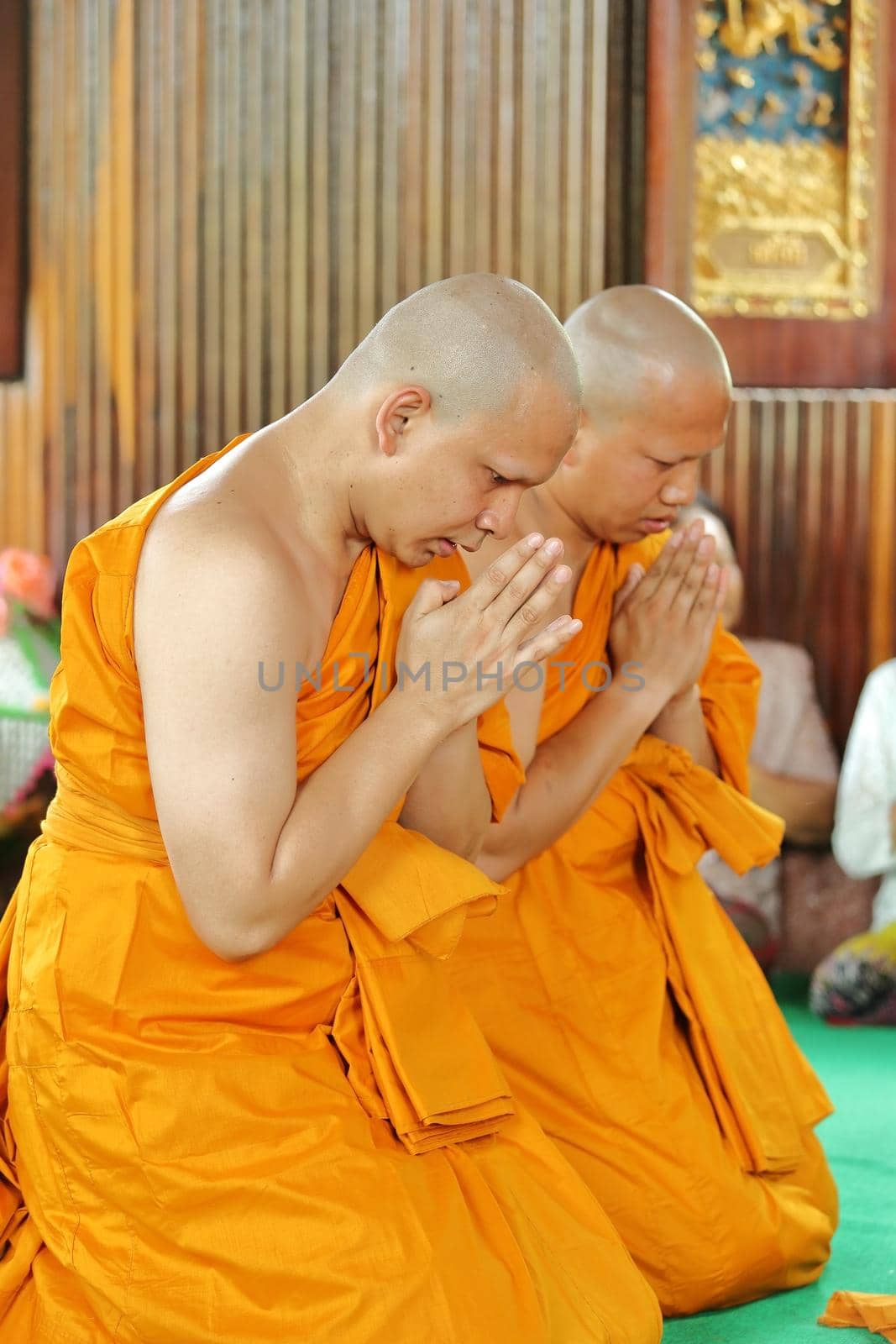 the ordination ceremony that change the Thai young men to be the new monks