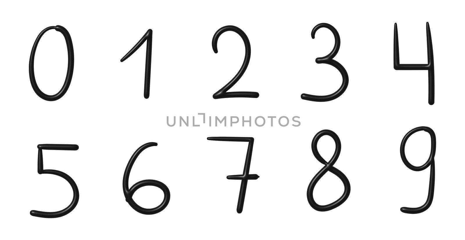Matte black unique calligraphic numbers