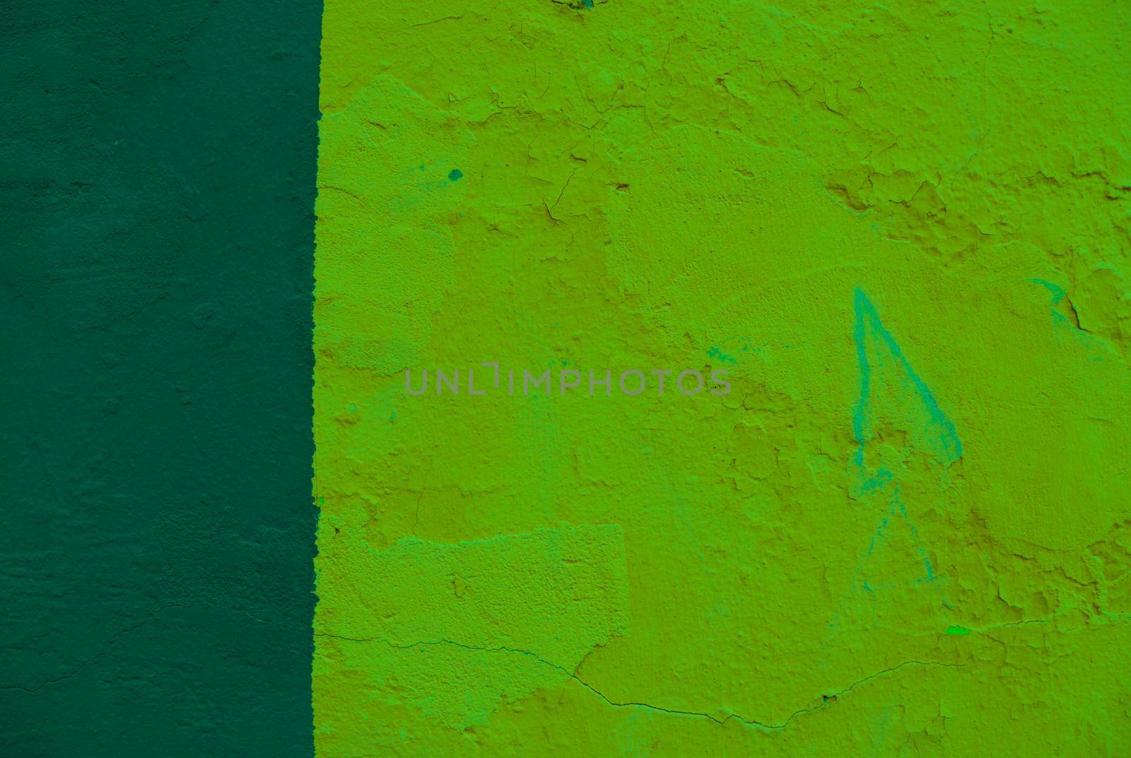 Wall Painted Two Tone. Texture background of two tones: green and light green with a minimal concept.