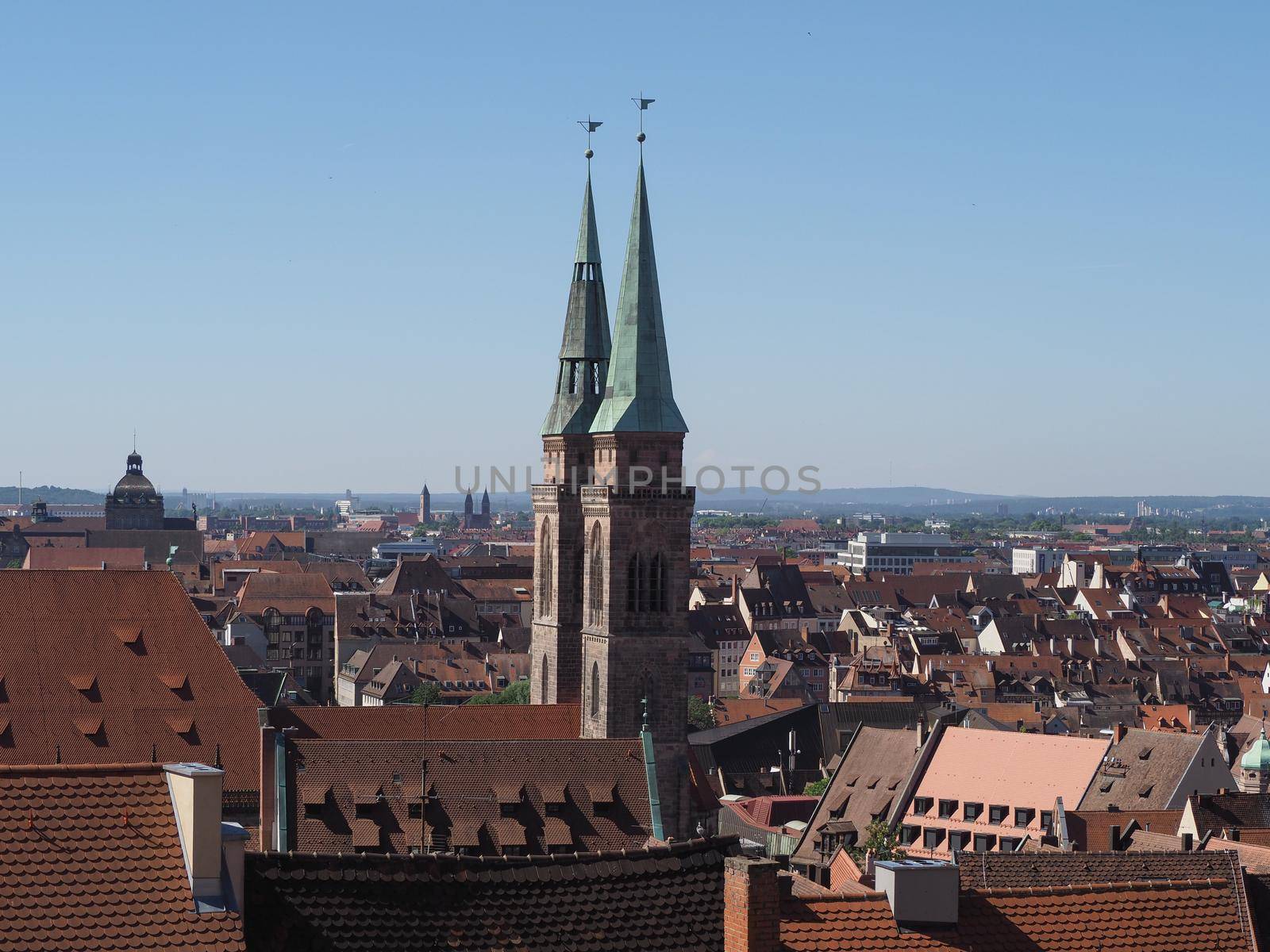 Aerial view of the city of Nuernberg, Germany