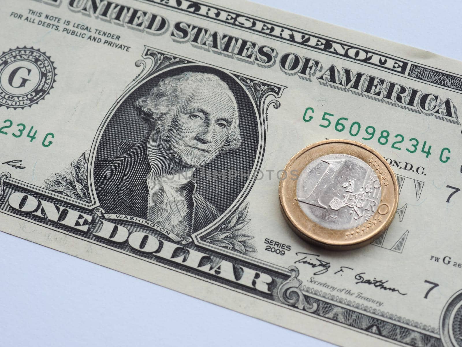 Dollar Euro parity one to one currency exchange rate