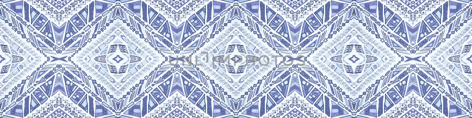 Geometric tribal ribbon. Seamless ethnic pattern. Art aztec background. Mexico native illustration. Hand drawn tribal ribbon. Abstract maya design for fabric. Grunge african texture.