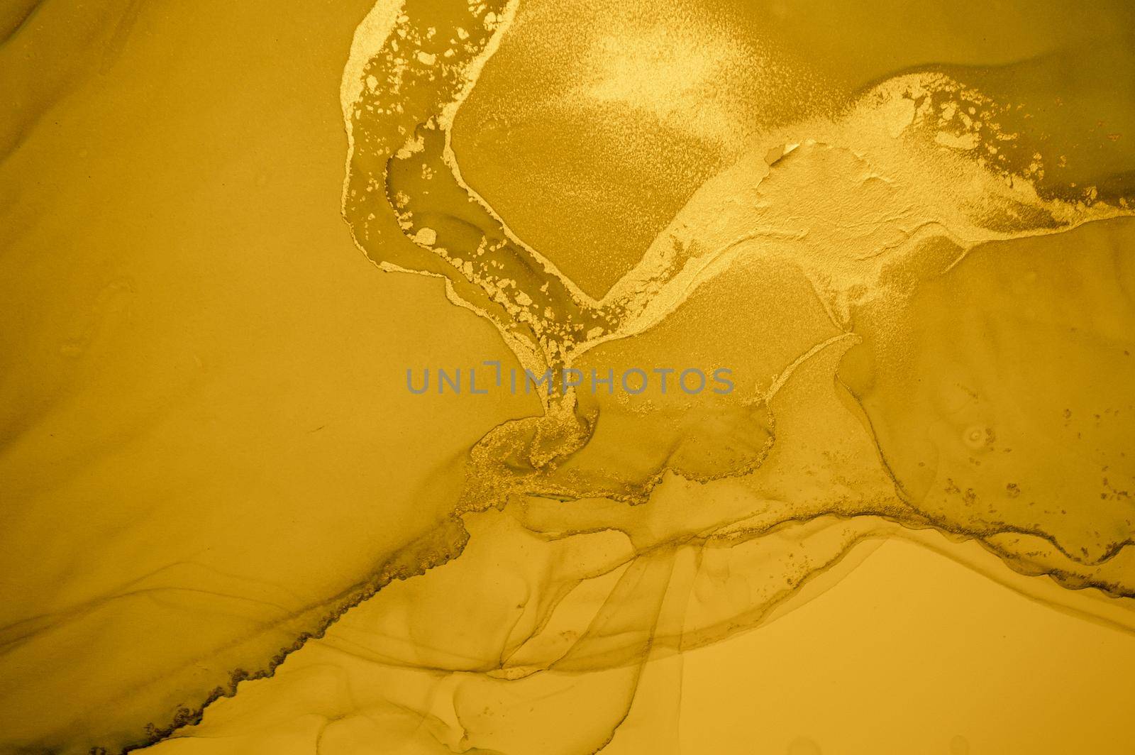 Gold Fluid Art. Liquid Abstract Background. by YASNARADA