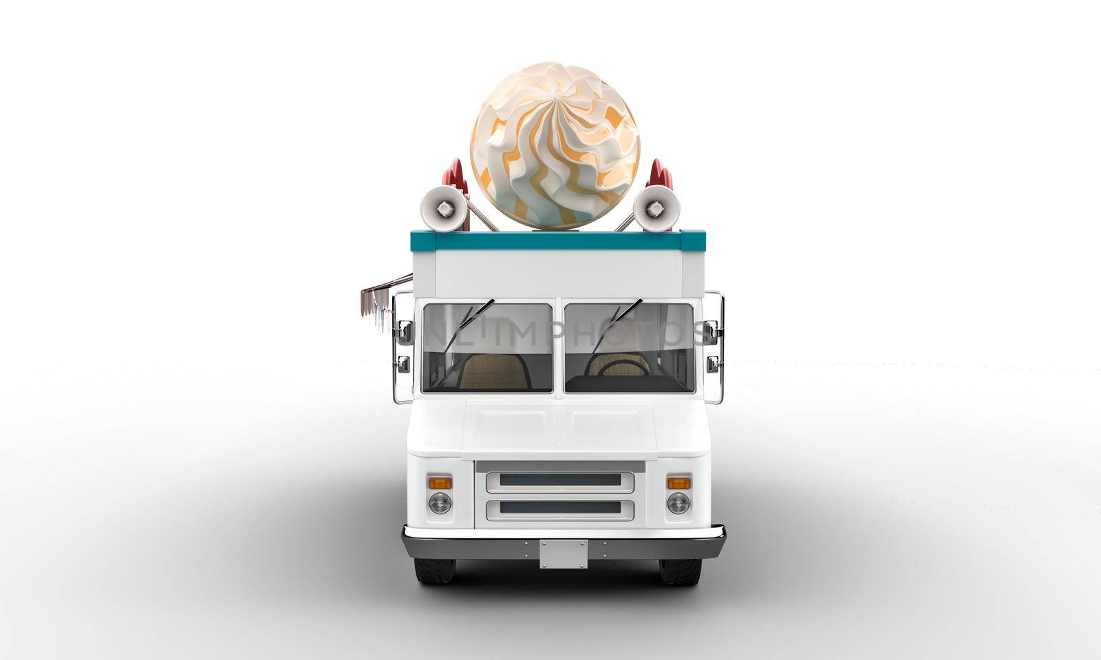 3d rendering of an ice cream van on a white background by studiodav