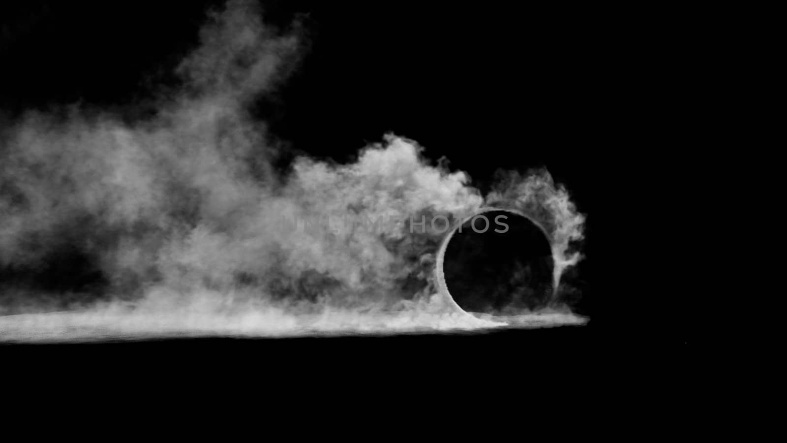 3d render burnout wheels with smoke on black background by studiodav