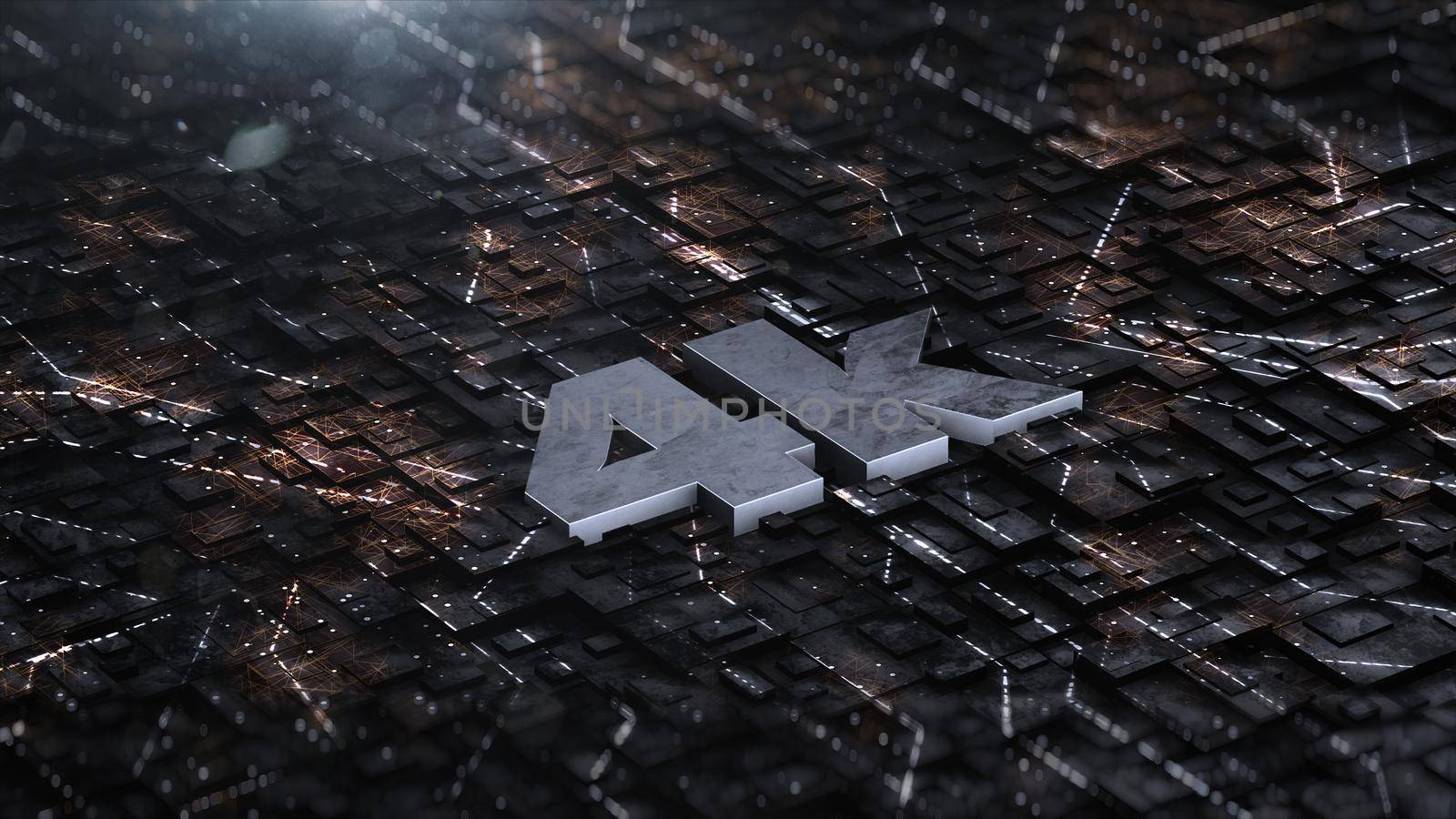 3d render Digital background with 4k ultra hd metal logo by studiodav