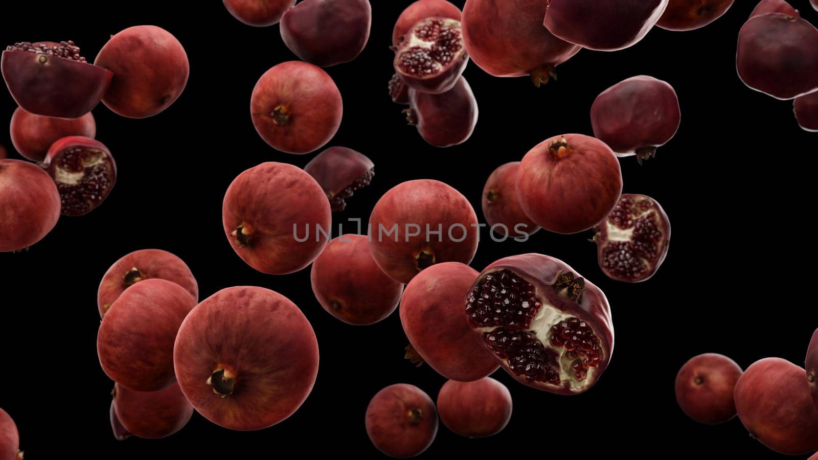 3d rendering Falling tomatoes with water drops on a white background by studiodav