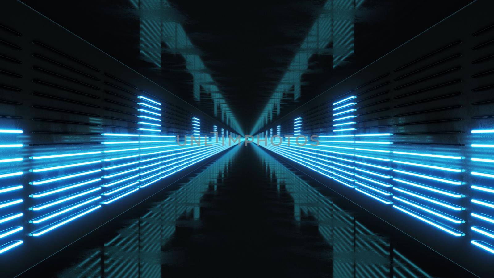 3D Render Looping Tunnel with Neon Equalizer by studiodav