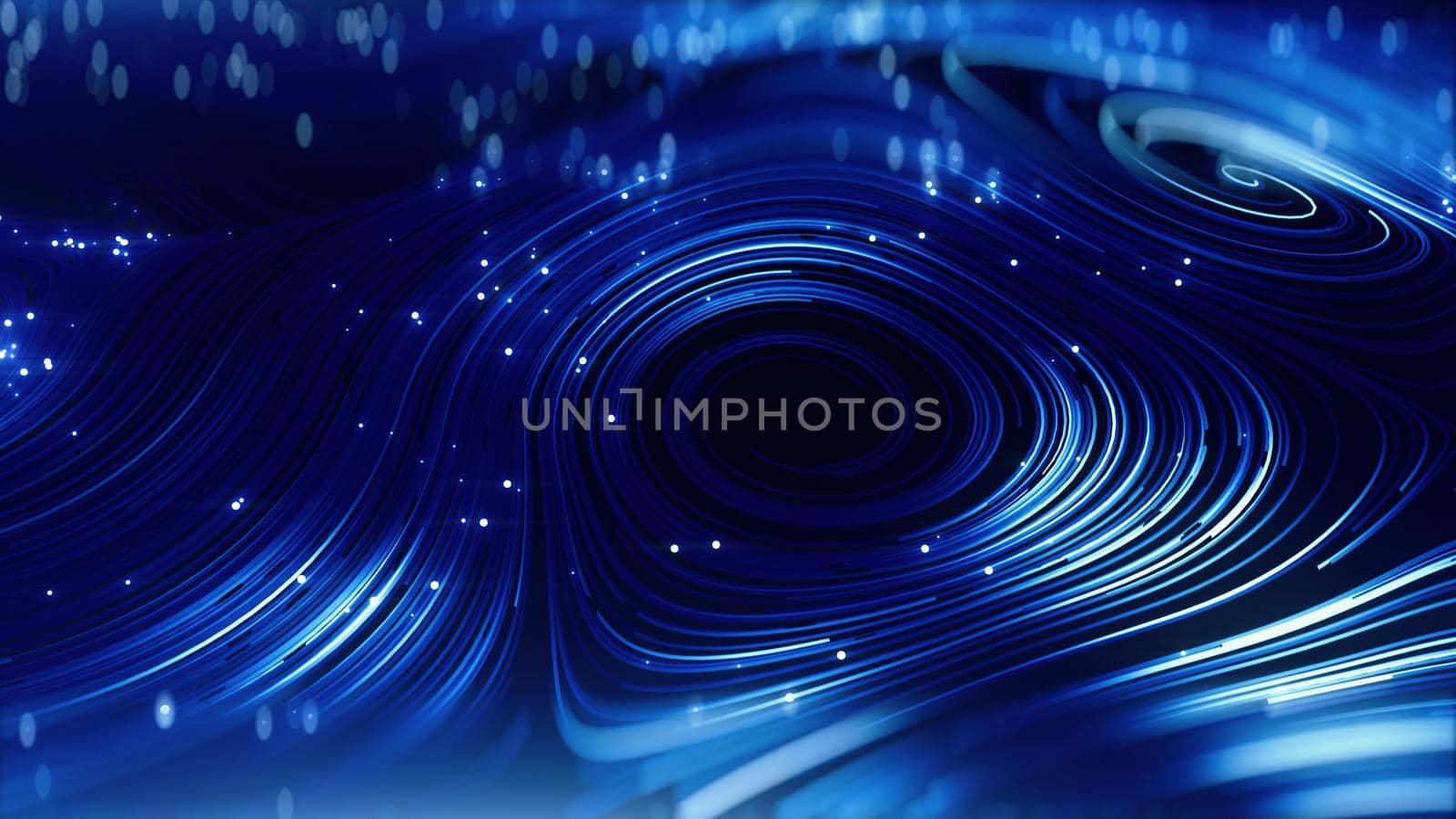 3d render Abstract blue round network background 4K