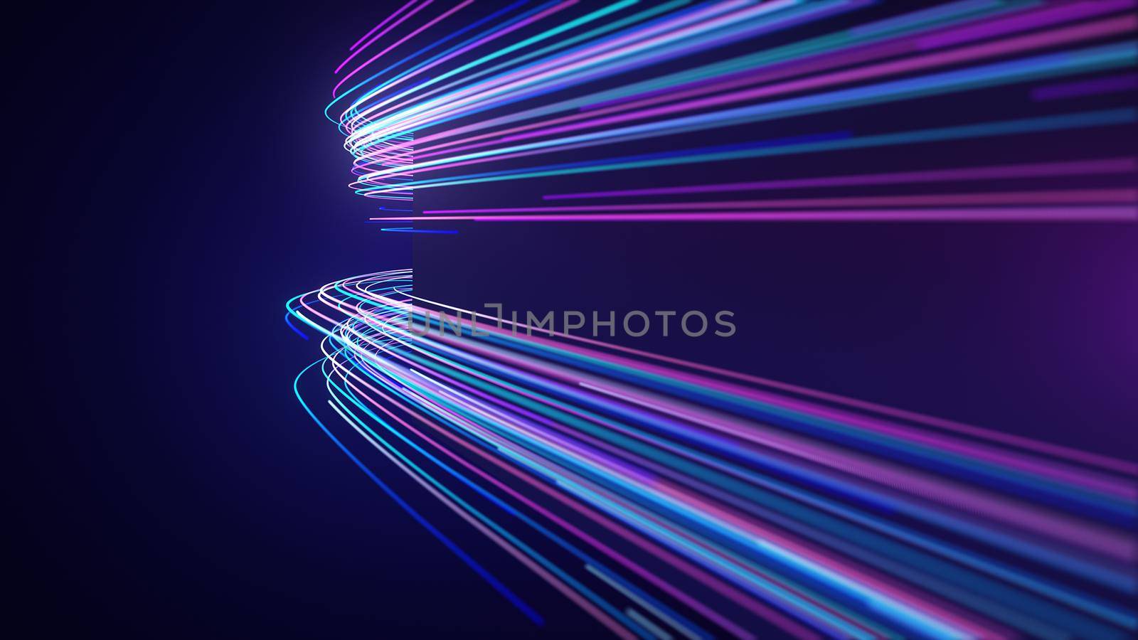 Abstract neon light streaks lines motion background by studiodav