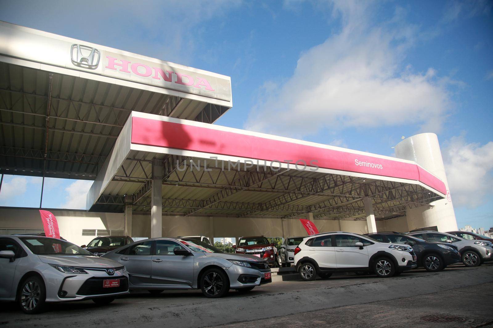 salvador, bahia, brazil - july 19, 2022: facade of a Honda manufacturer dealership in the city of Salvador.