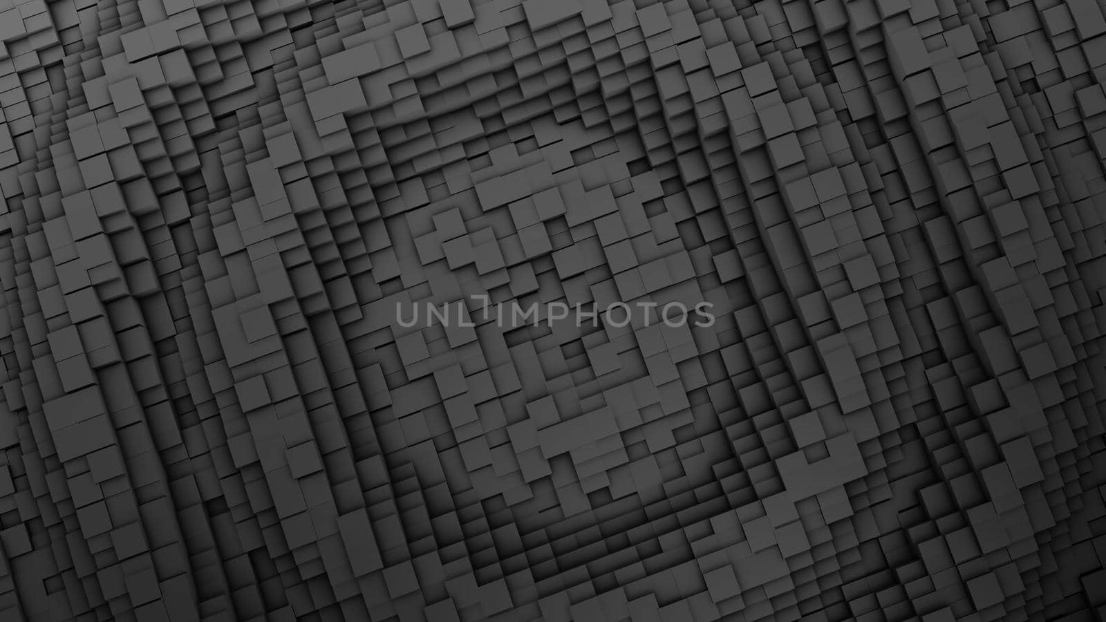 3D render Ripple Digital background of the many black squares by studiodav