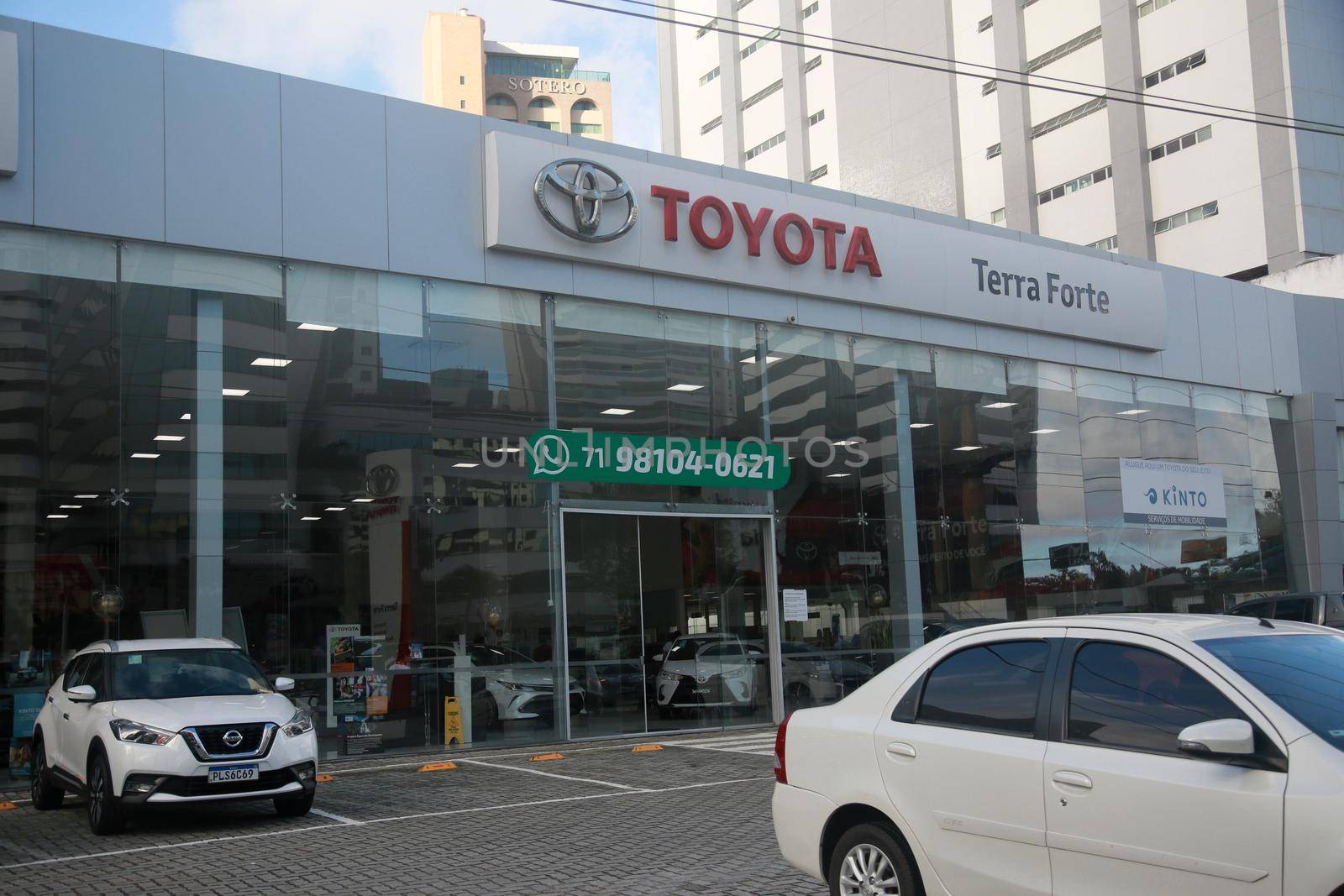 salvador, bahia, brazil - july 19, 2022: facade of a Toyota manufacturer dealership in Salvador city.