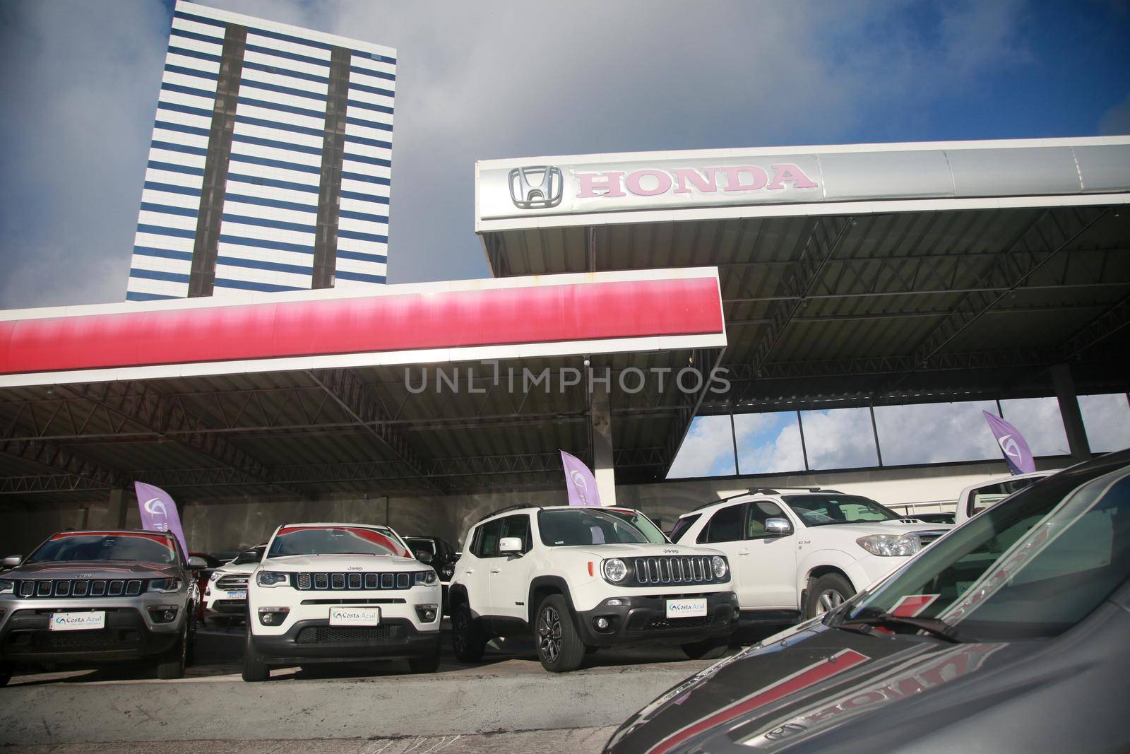 salvador, bahia, brazil - july 19, 2022: facade of a Honda manufacturer dealership in the city of Salvador.