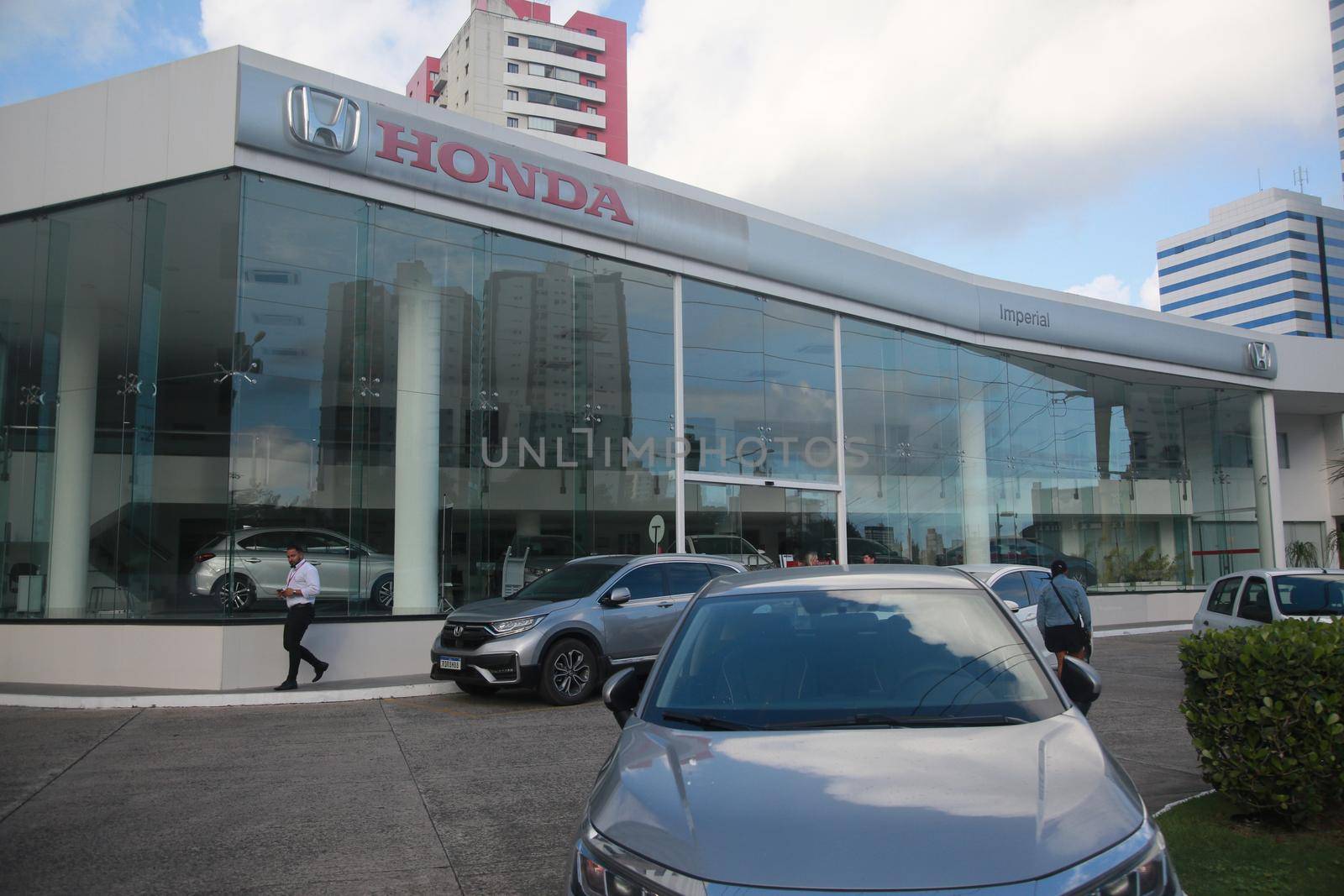 salvador, bahia, brazil - july 19, 2022: facade of a Honda manufacturer dealership in the city of Salvador.