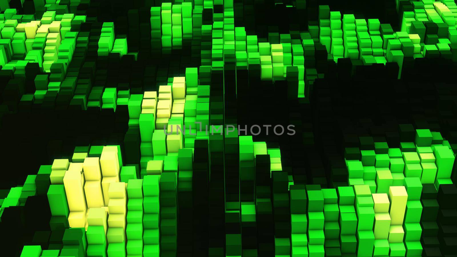 3D render Vj green glow equalizer 4k