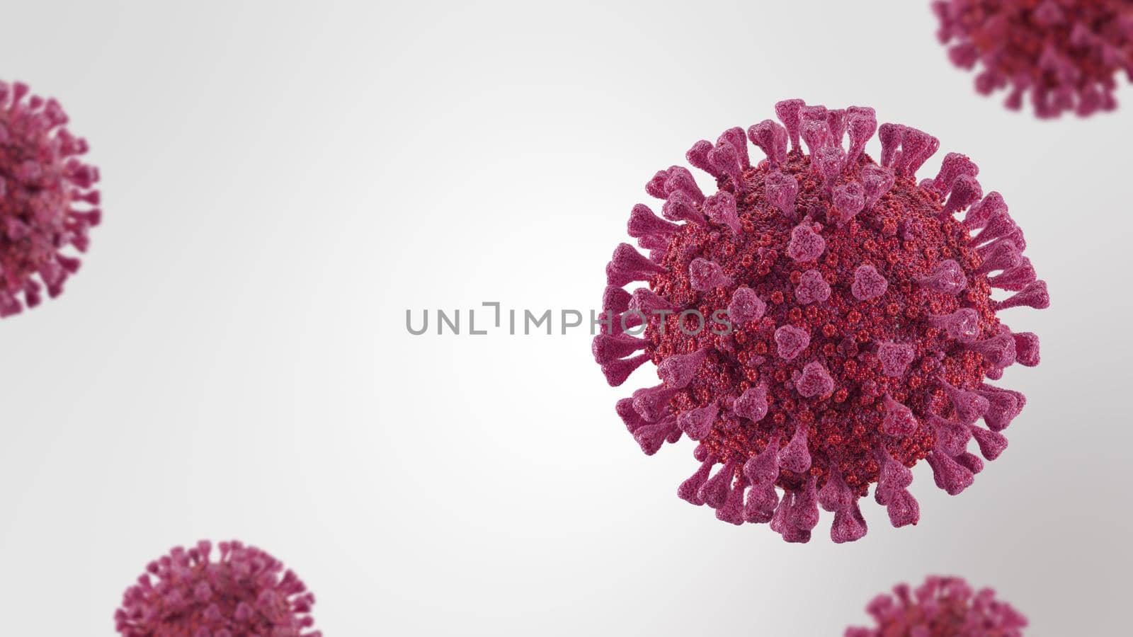 3d rendring parasitic coronavirus of red color on a white background by studiodav