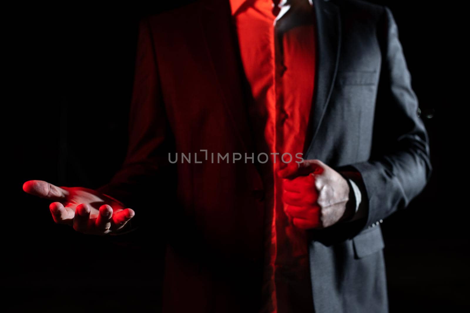 Businessman In Suit Holding New Important Message In One Hand.