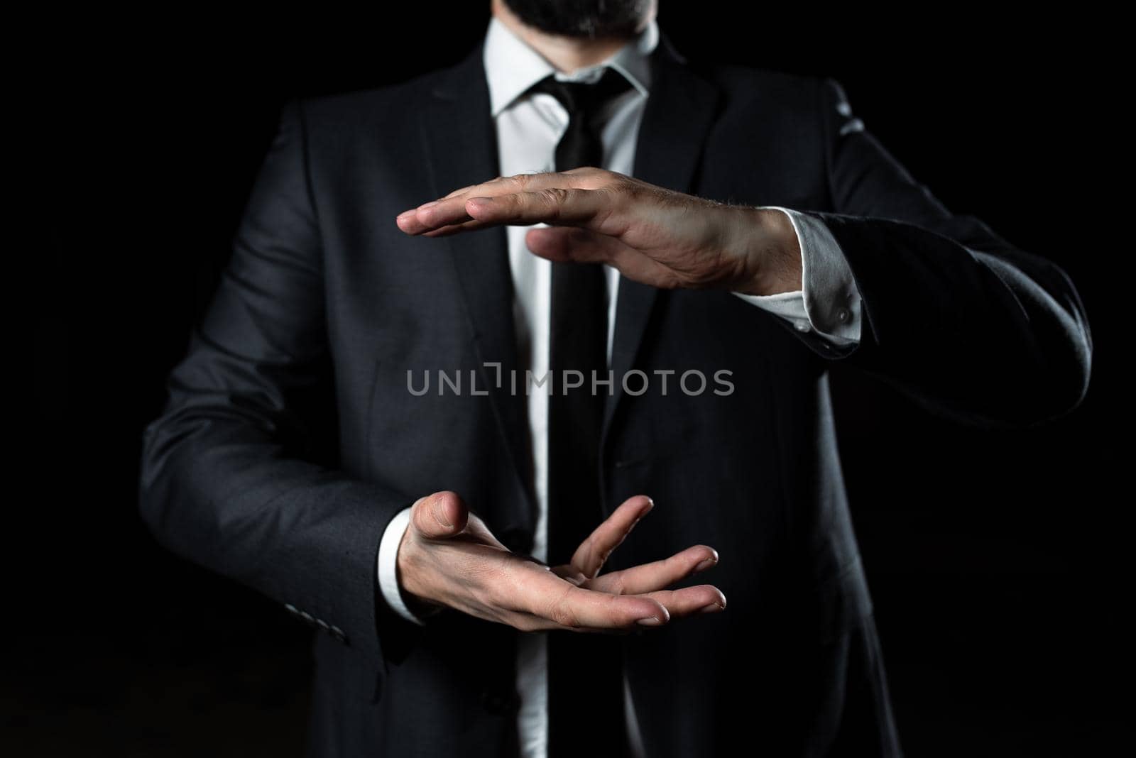 Businessman In Suit Holding New Important Message Between Hands.