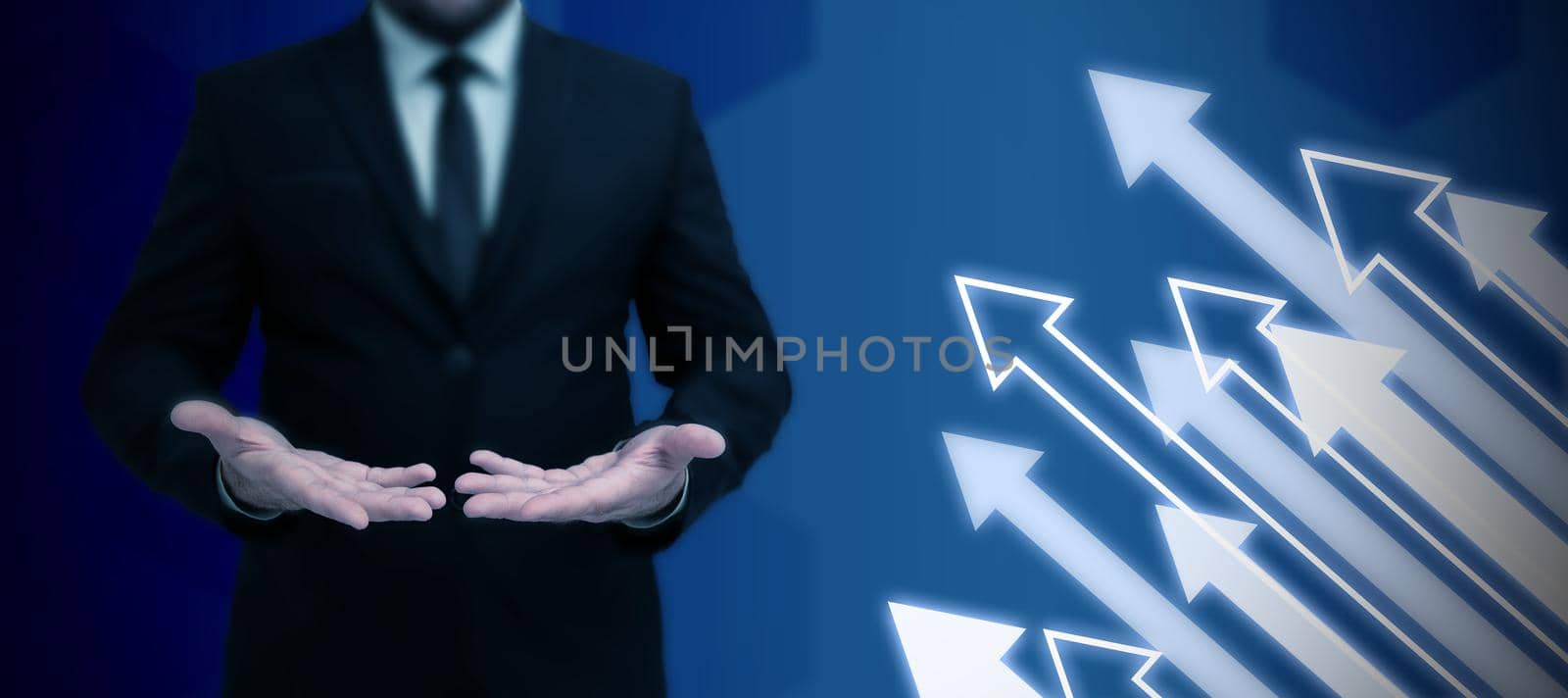 Businessman in suit holding notepad symbolizing successful teamwork accomplishing newest project plans. Man presenting notebook representing combined effort management. by nialowwa