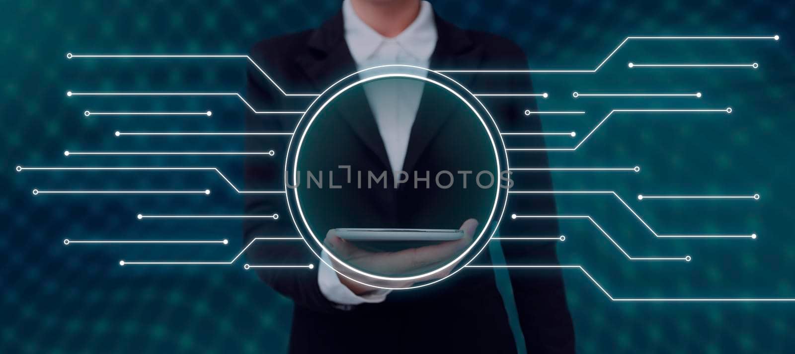 Lady in suit holding pen symbolizing successful teamwork accomplishing newest project plans. Woman carrying ballpoint pencil representing combined effort management. by nialowwa