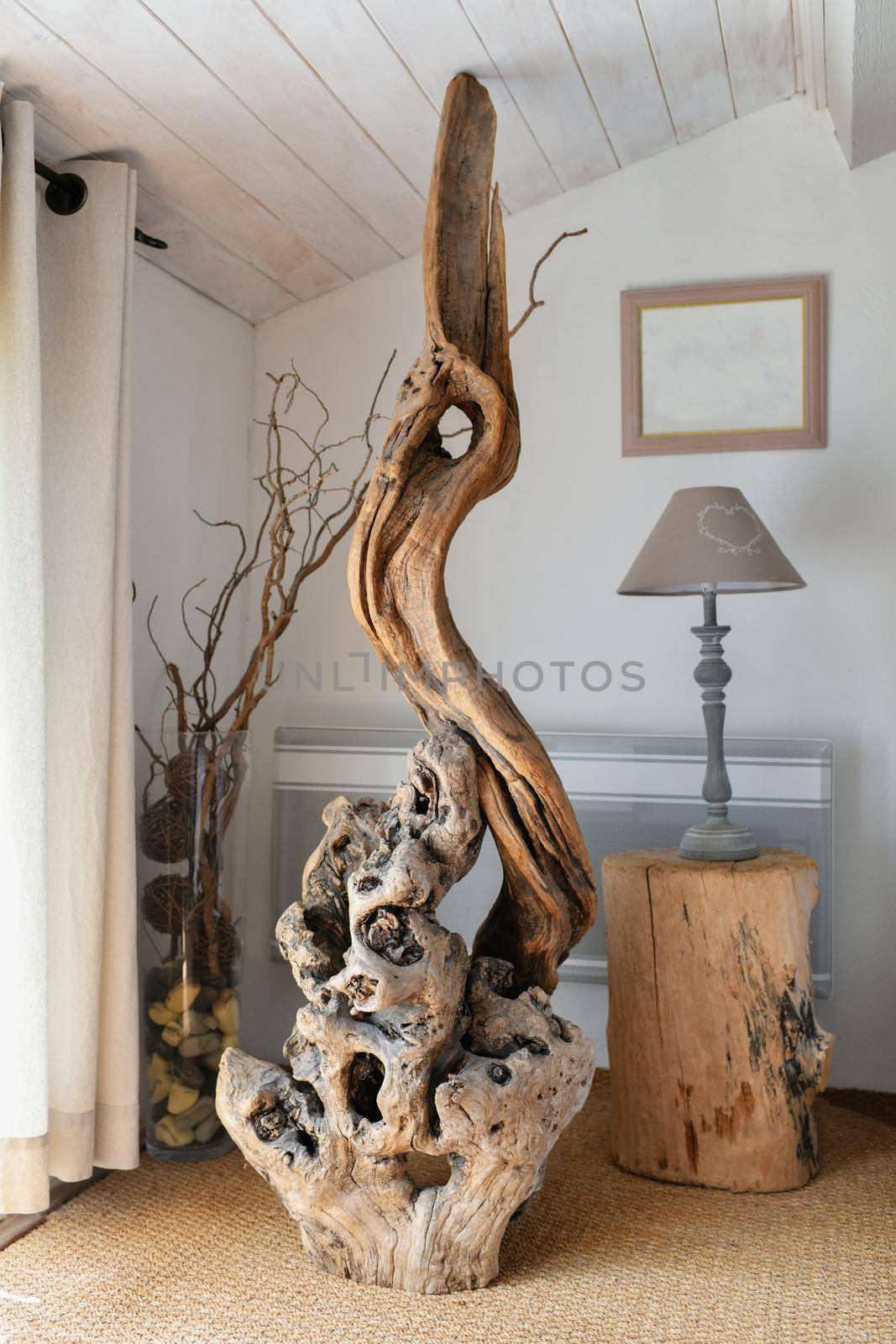 Boho style in neutral colors. Eco-friendly interior